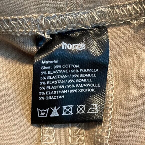 Horze Equinavia Ella Breeches Riding Pants Tan Pull-On Knee Patch Comfortable Wa - Picture 8 of 10